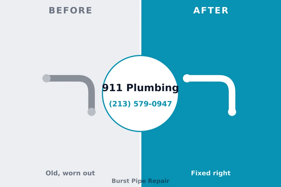 Before and after: plumbing repair Old Orchard, PA